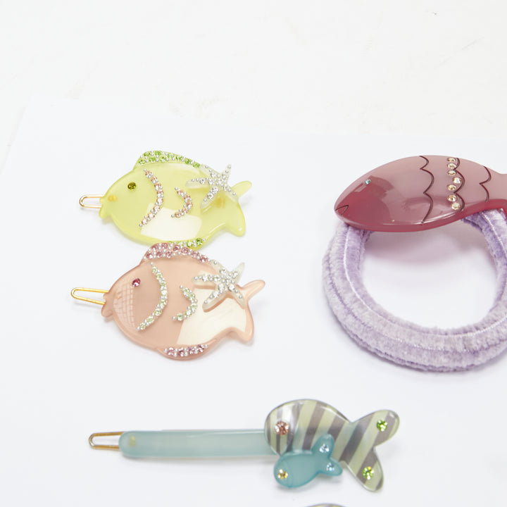 CHIC & MODE Alexandre Zouari crystal fish hair clamp clip tie X13