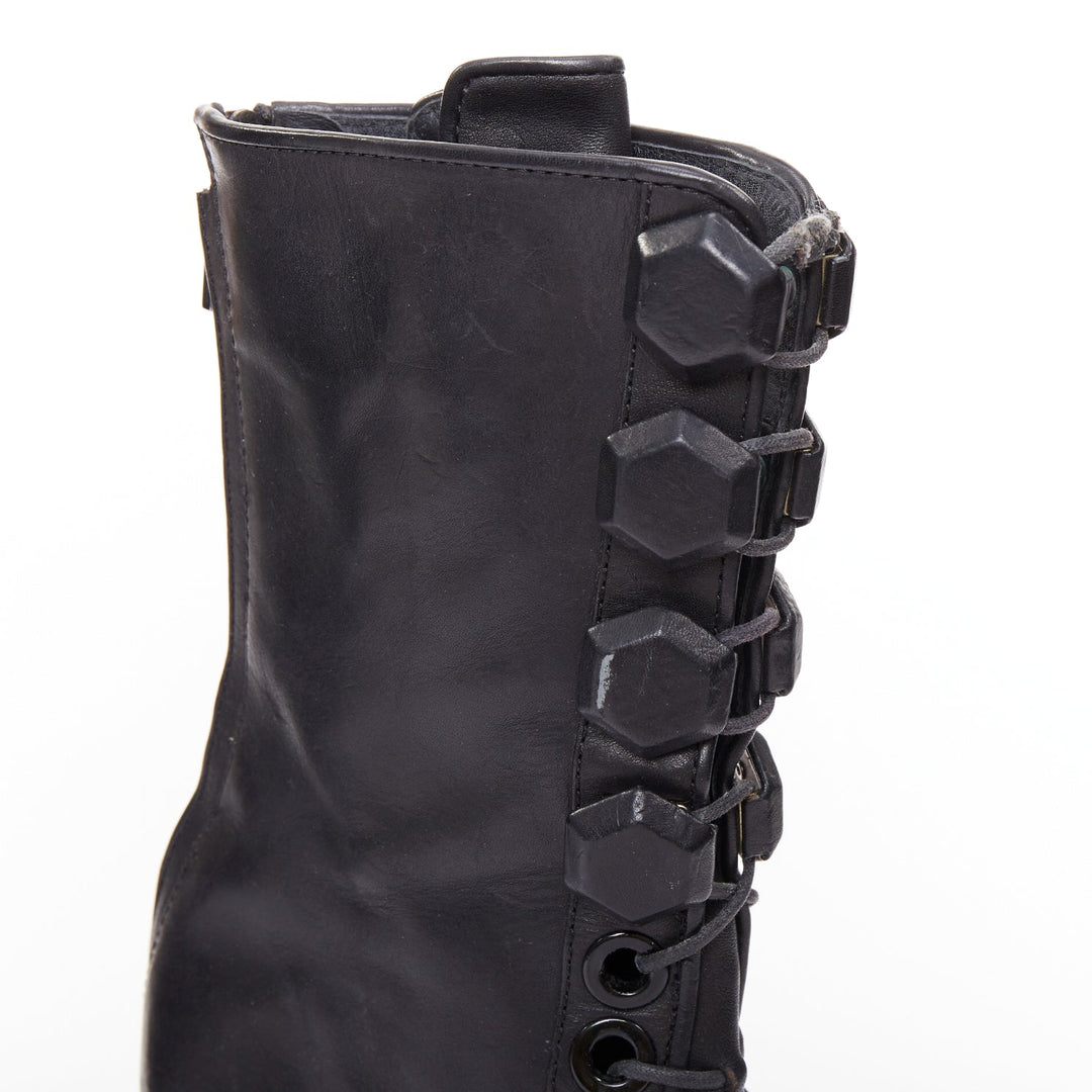 GIVENCHY Runway black corset laced up gladiator ankle boots EU40
