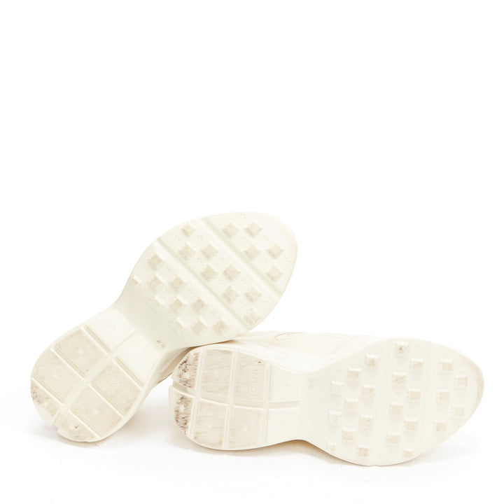 GUCCI Rhyton cream Tiger print leather panelled chunky dad sneakers EU37.5