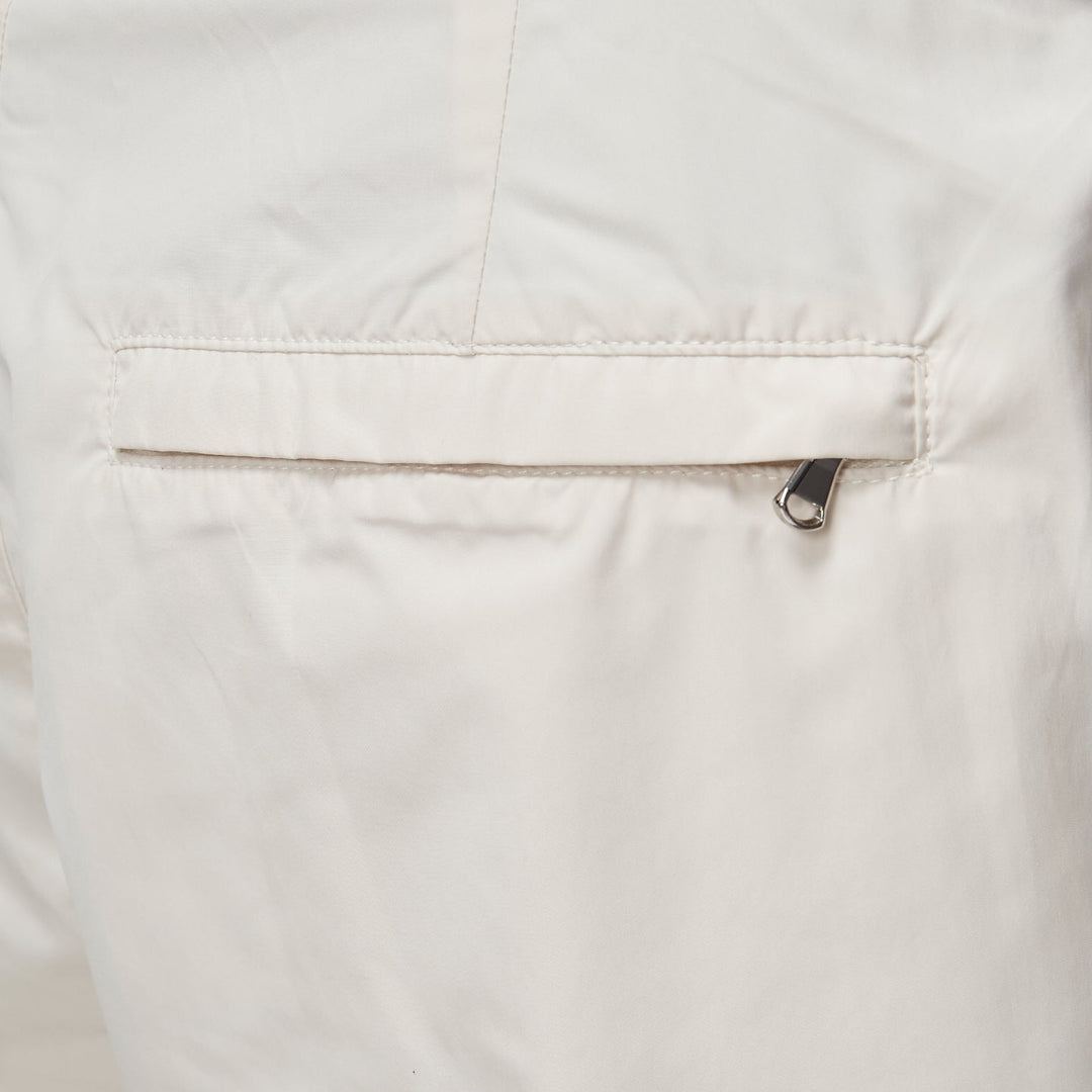 LA PERLA cream nylon silver buckle waist mesh lined safari shorts S