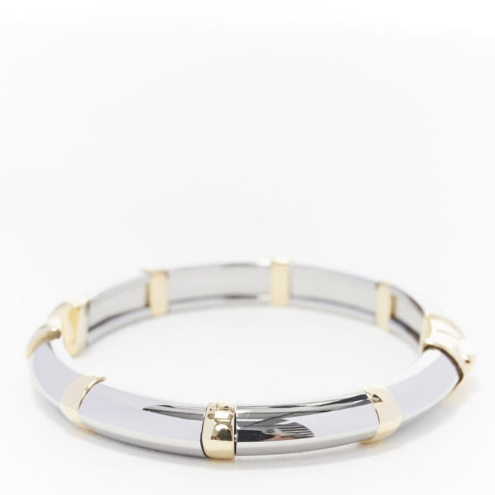 vintage BVLGARI JEWELLERY 18k white yellow gold hinged bangle cuff bracelet