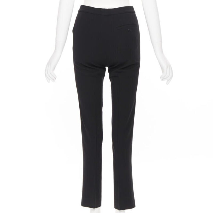 RALPH LAUREN wool black slim leg concealed fky work trousers pants US2 26"