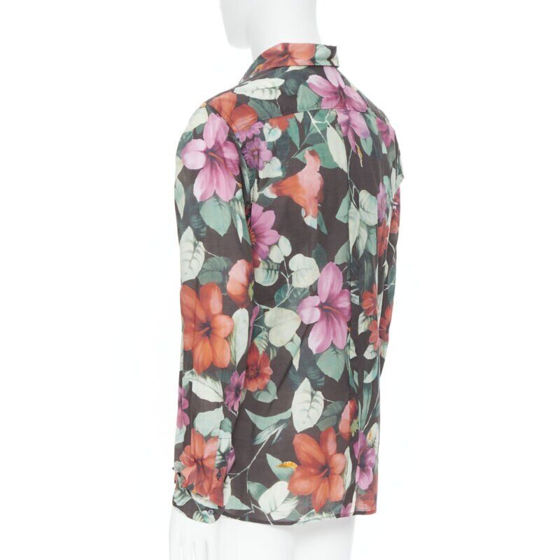DOLCE GABBANA Hawaiian floral print cotton long sleeve casual shirt EU38 S