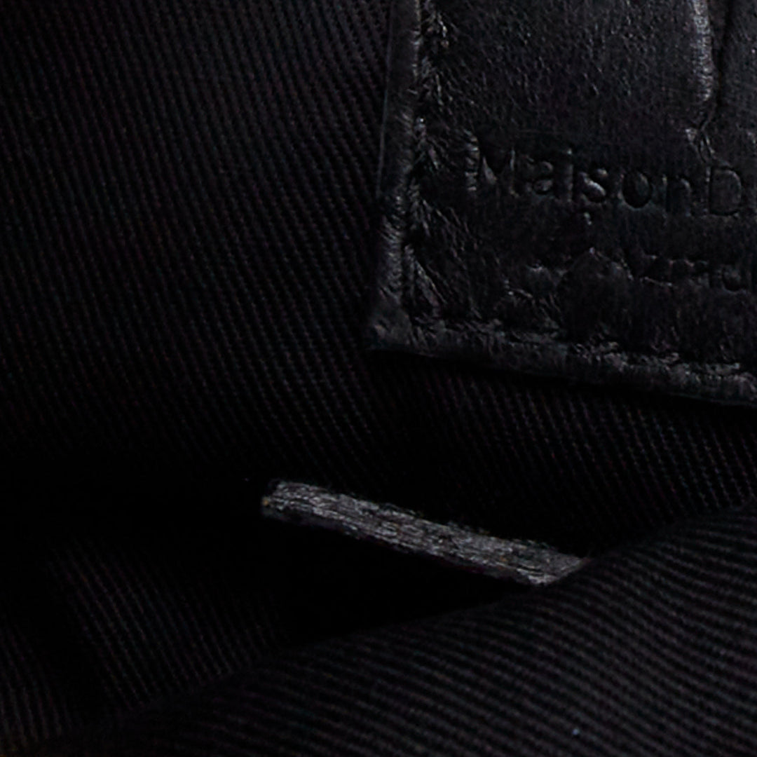 MAISON DU POSH black tonal stud silver spike leather studded envelop clutch bag