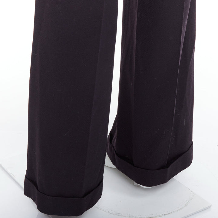 YOHJI YAMAMOTO Y's dark brown wool cotton blend wide pants JP4 XL