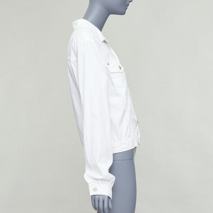 VERSACE YOUNG Vintage white silver medusa logo button jacket