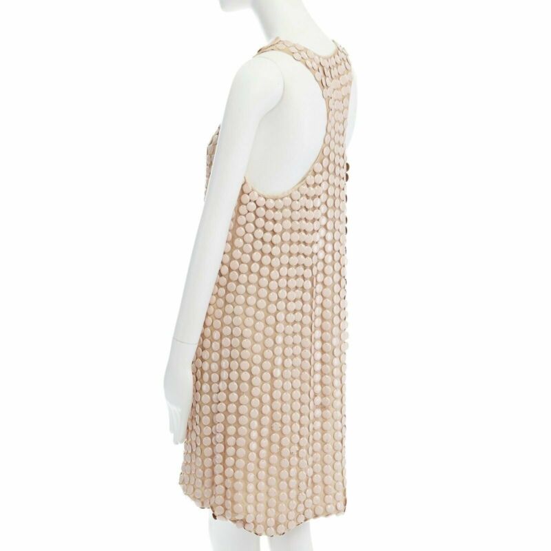 STELLA MCCARTNEY 2005 pink metal paillettes racer back mini dress IT42 M