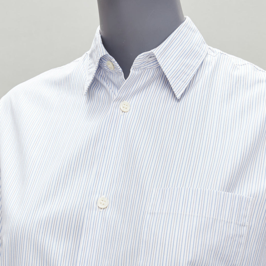 JUNYA WATANABE 2016 blue white pinstripe split back tunic shirt XS