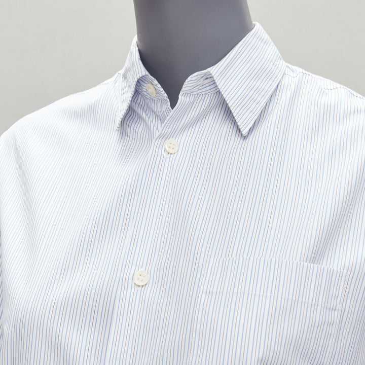 JUNYA WATANABE 2016 blue white pinstripe split back tunic shirt XS