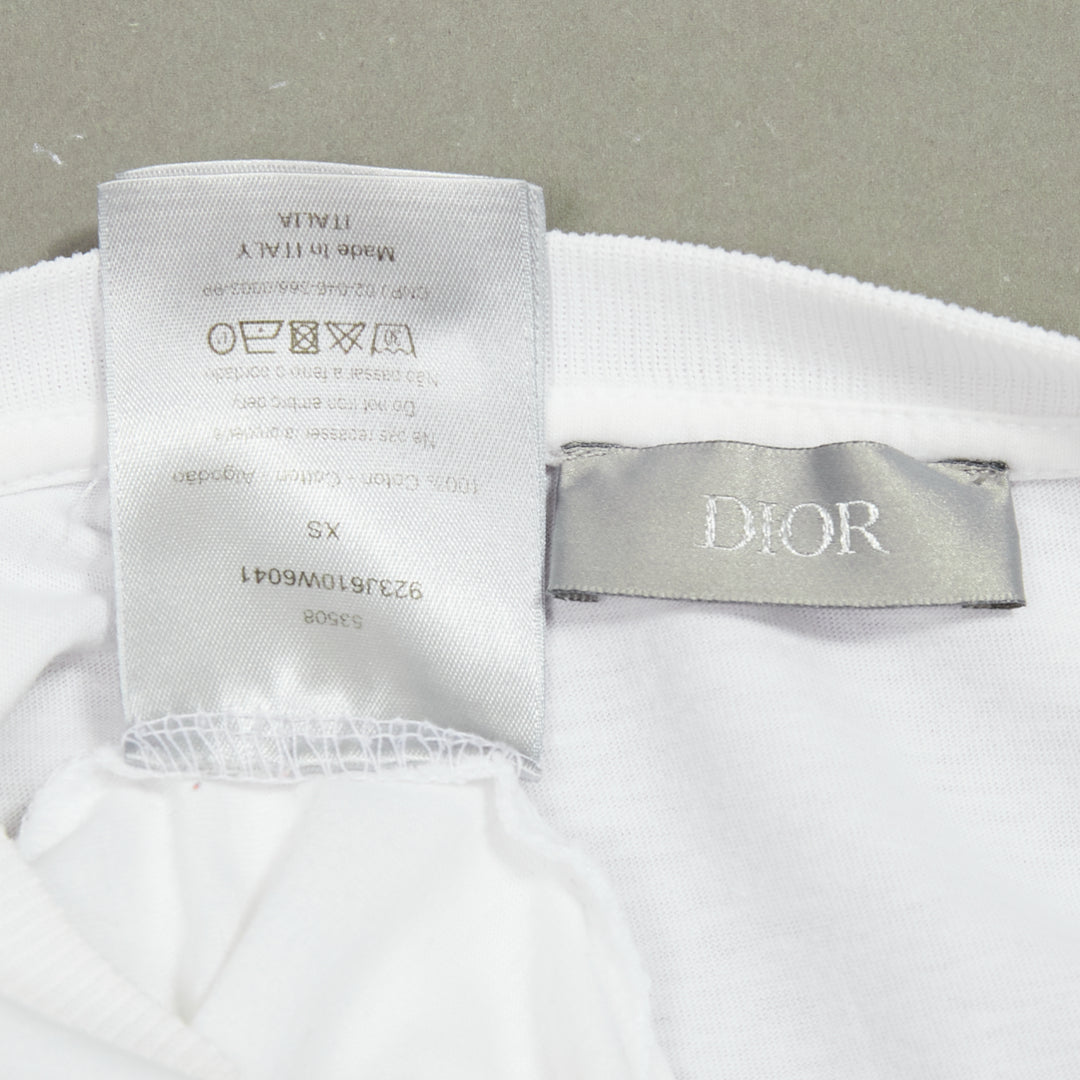 DIOR HOMME Kaws white yellow cross eye logo bee embroidery tshirt XS