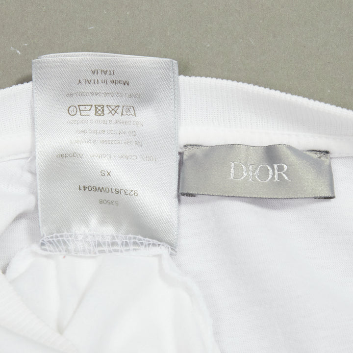 DIOR HOMME Kaws white yellow cross eye logo bee embroidery tshirt XS