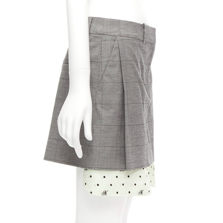 MONSE grey wool cotton blend exposed pocket deconstructed skirt US2 S