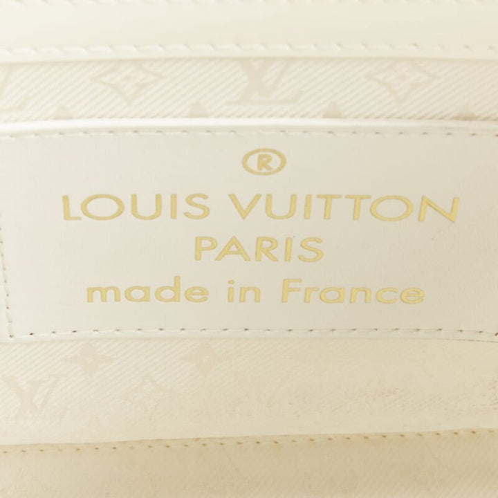 rare LOUIS VUITTON Street Shopper PM metallic gold silver woven leather tote bag