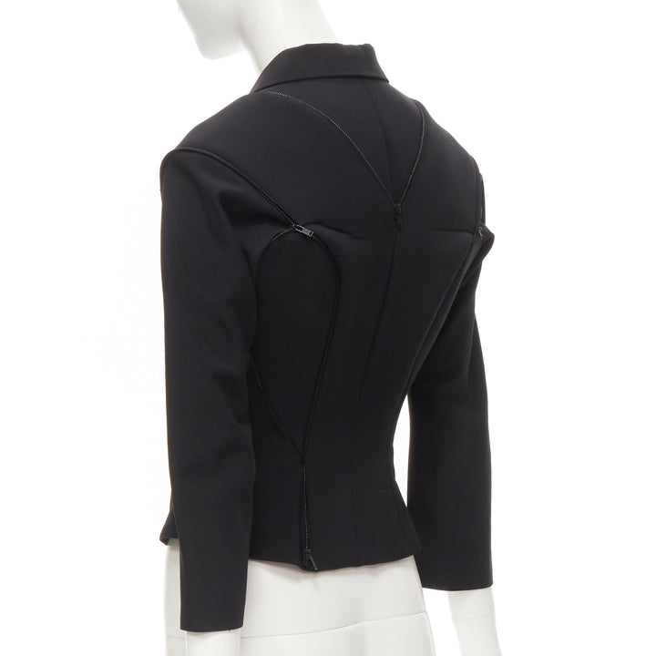 rare JUNYA WATANABE 1999 Runway black neoprene transformable blazer jacket S
