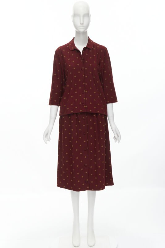 COMME DSE GARCONS 1980's Vintage red polka babydoll skirt down set S