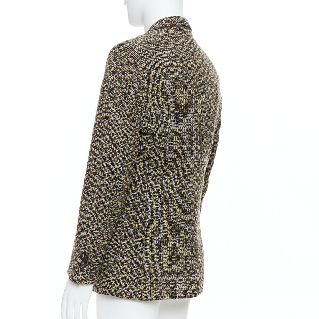 MAISON MARGIELA brown wool tweed 3 pocket blazer jacket IT48 M