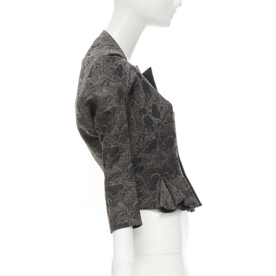 rare JUNYA WATANABE 1999 grey floral lace jacquard transformable jacket M