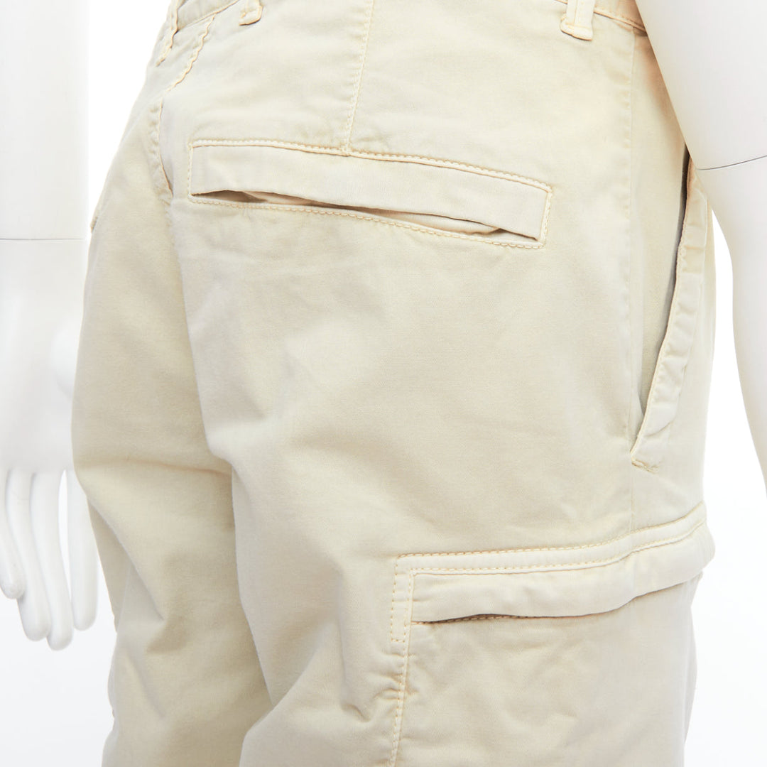 STONE ISLAND 2020 stone washed cotton blend logo patch shorts 30"