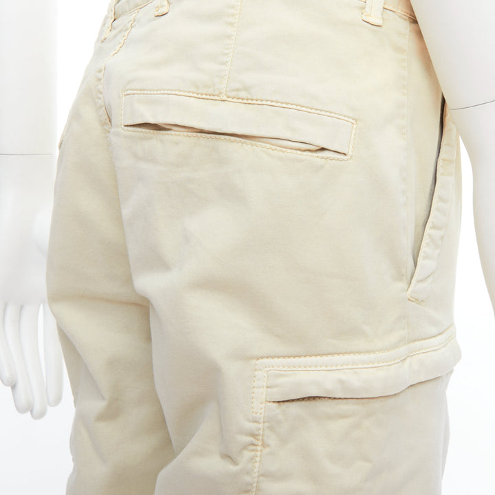 STONE ISLAND 2020 stone washed cotton blend logo patch shorts 30"