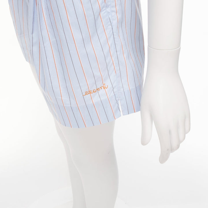 MARNI light blue orange pinstripe embroidered boxer shorts IT36 XXS