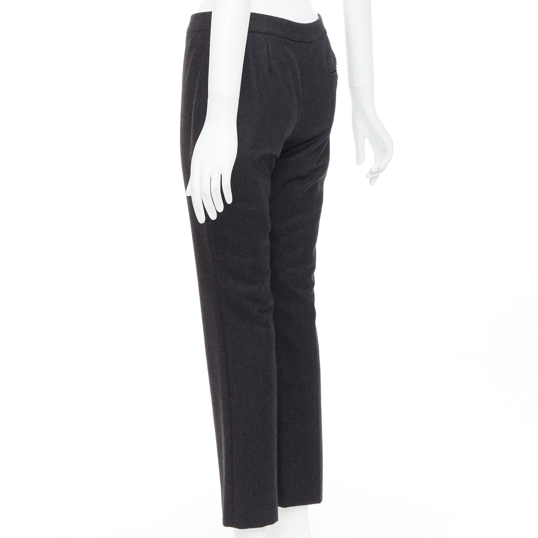 ALEXANDER MCQUEEN 2019 grey wool tapered bootcut pants IT38 XS