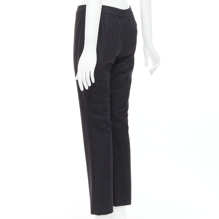 ALEXANDER MCQUEEN 2019 grey wool tapered bootcut pants IT38 XS