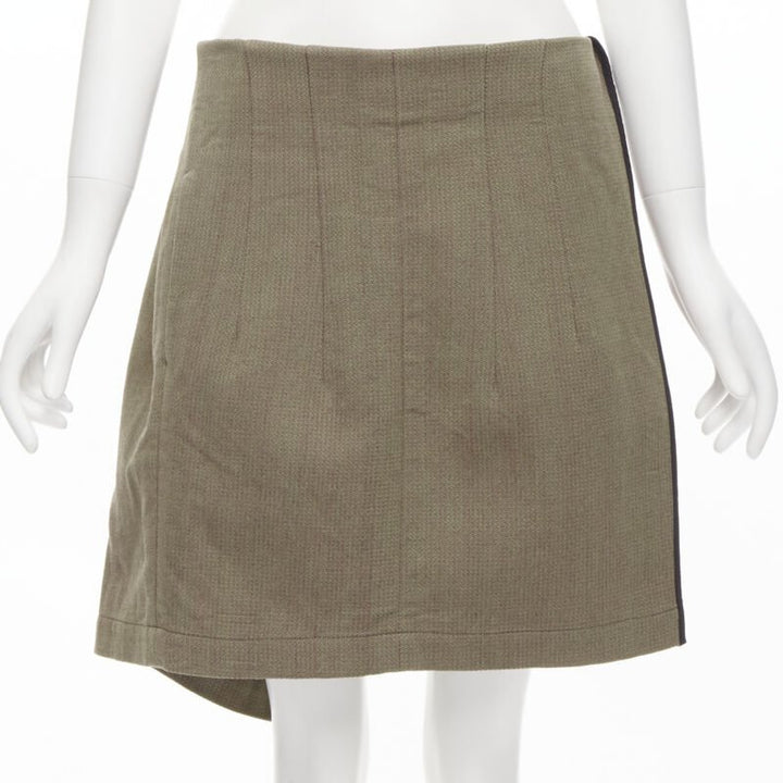 vintage JUNYA WATANABE 1997 wool green red deconstructed asymmetric mini skirt M