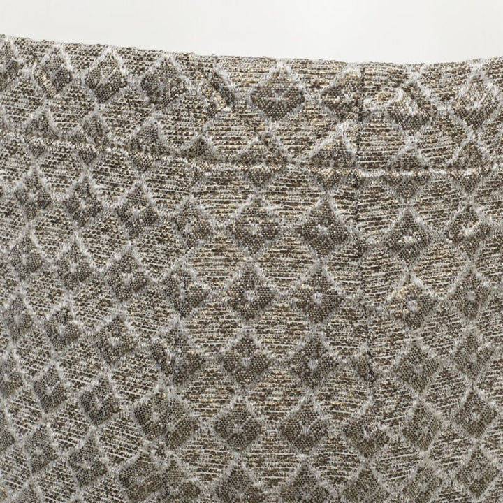 DRIES VAN NOTEN gold coated jacquard cotton belted knee lnegth skirt FR36 S