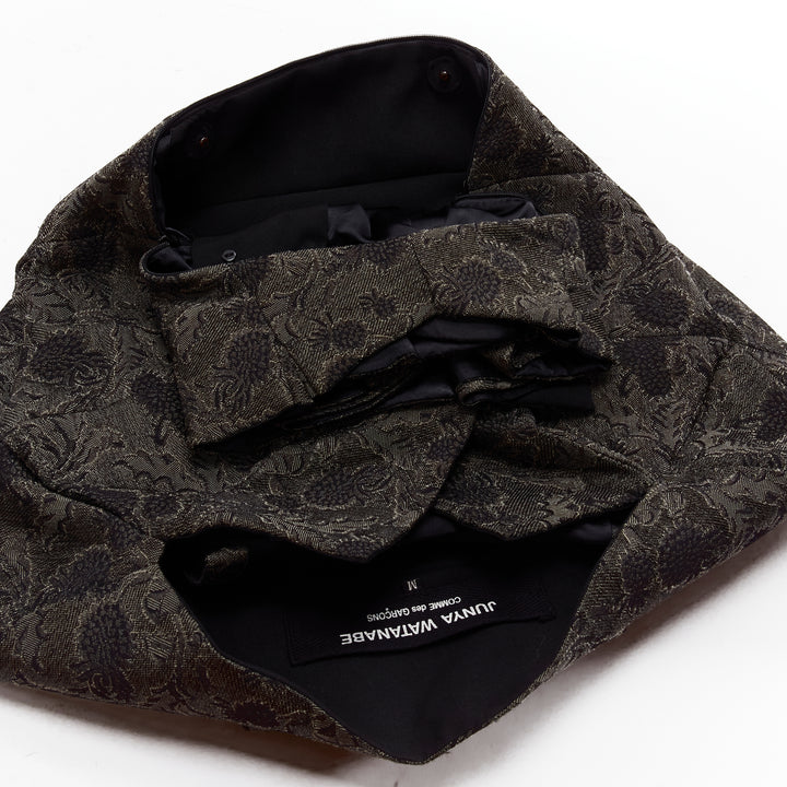 rare JUNYA WATANABE 1999 grey floral lace jacquard transformable jacket M