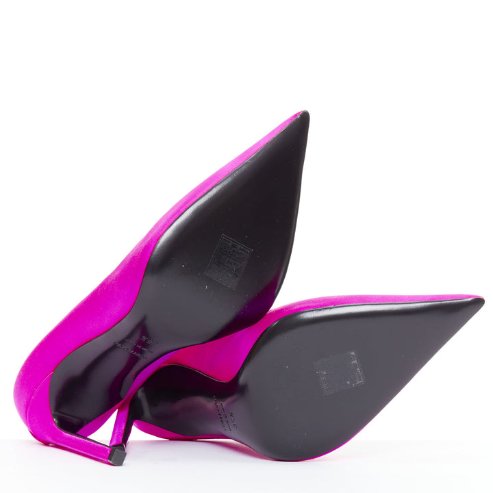 TOM FORD hot pink satin pointy front stiletto heeled pumps EU36.5