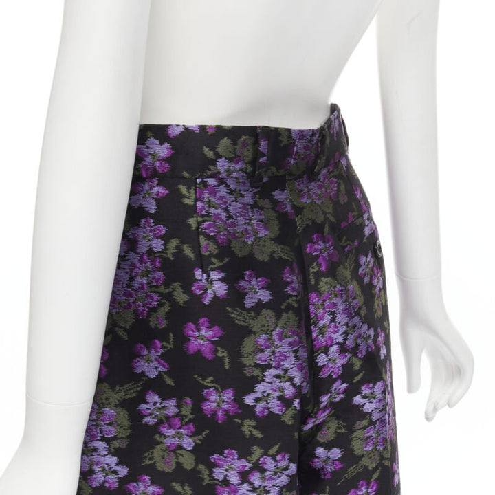 GUCCI 2017 purple floral jacquard embroidery patch culotte shorts IT40 S