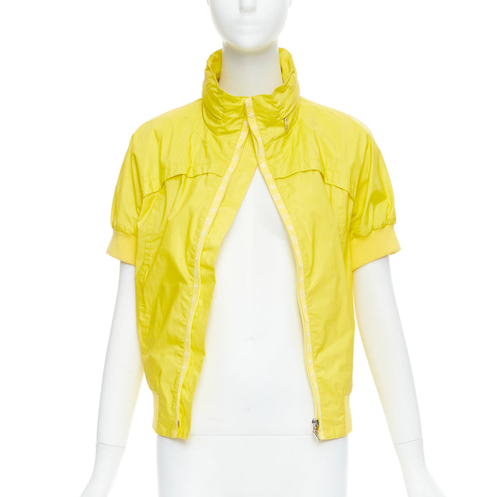 LOUIS VUITTON 2009 yellow monogram short sleeve zip up  jacket FR36 S