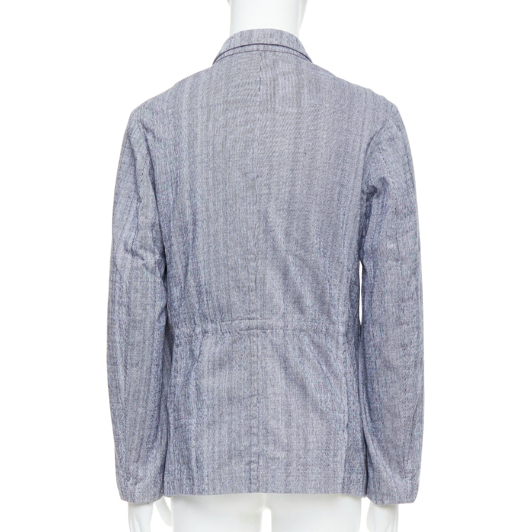 YOHJI YAMAMOTO Y's washed blue cotton drawstring waist blazer jacket JP3 L