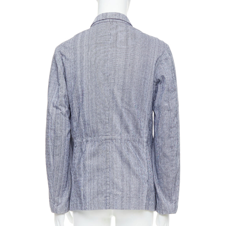 YOHJI YAMAMOTO Y's washed blue cotton drawstring waist blazer jacket JP3 L