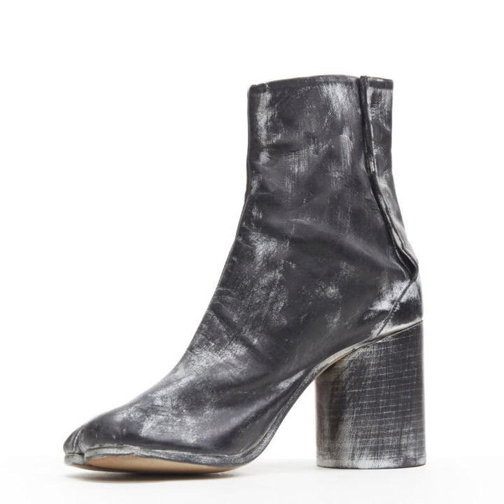MARTIN MARGIELA 1990's Vintage black silver handpainted tabi boot EU39