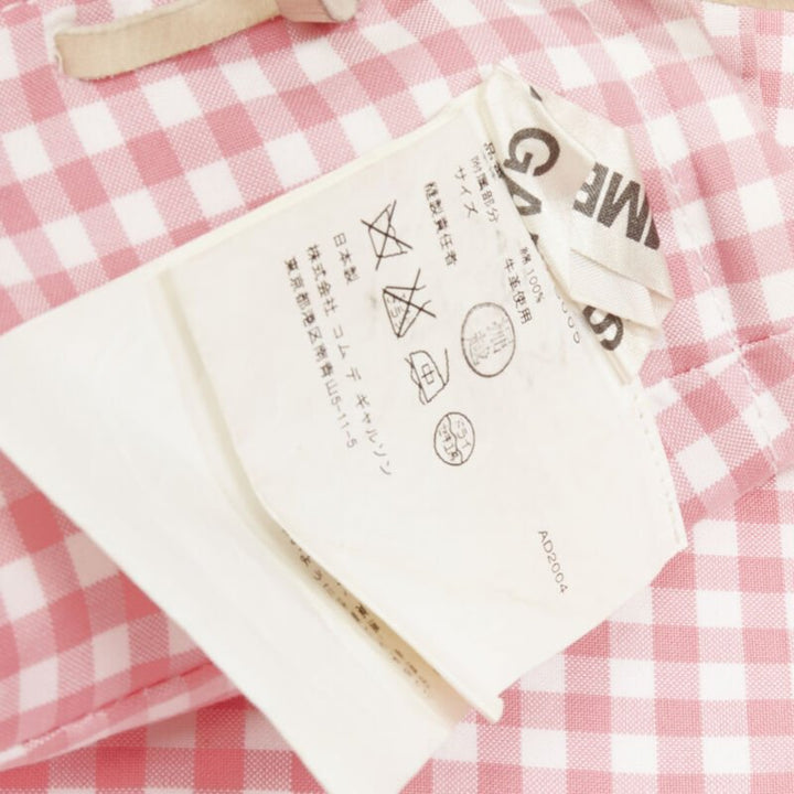 rare COMME DES GARCONS Vintage 2004 Runway pink checked  Punk balloon skirt