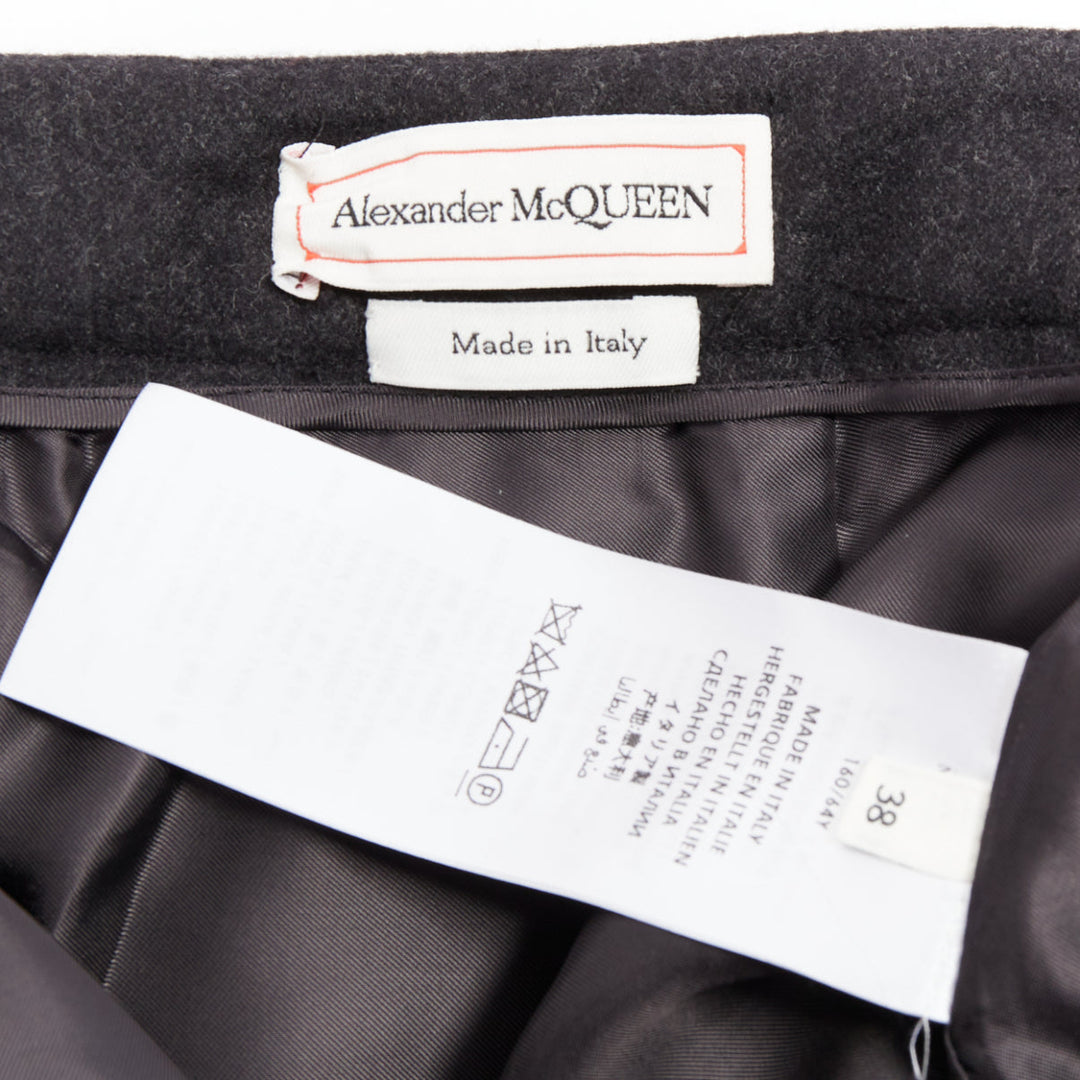 ALEXANDER MCQUEEN 2019 grey wool tapered bootcut pants IT38 XS