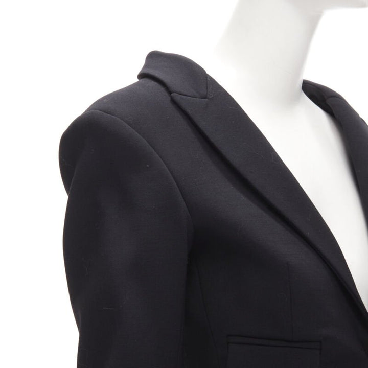 DSQUARED2 silver punk Barbell Piercing zipper black cropped blazer S