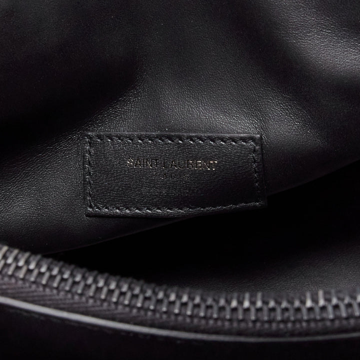 SAINT LAURENT Small Sac De Jour matte black stamped croc tote bag