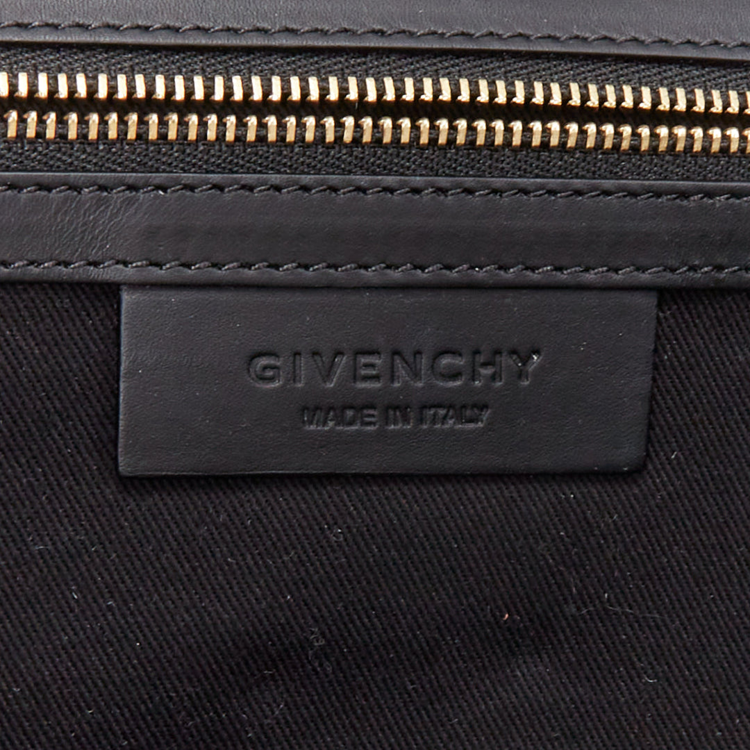 GIVENCHY Shark black red ponyhair gold turnlock foldover clutch bag