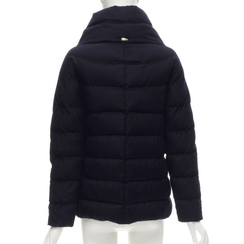 HERNO light weight goose down water repellent navy puffer jacket IT38 XS