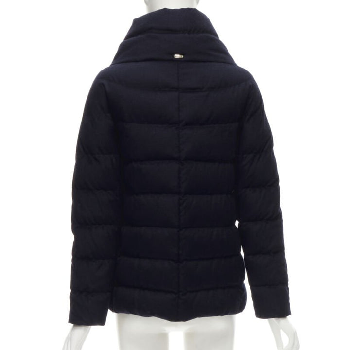 HERNO light weight goose down water repellent navy puffer jacket IT38 XS
