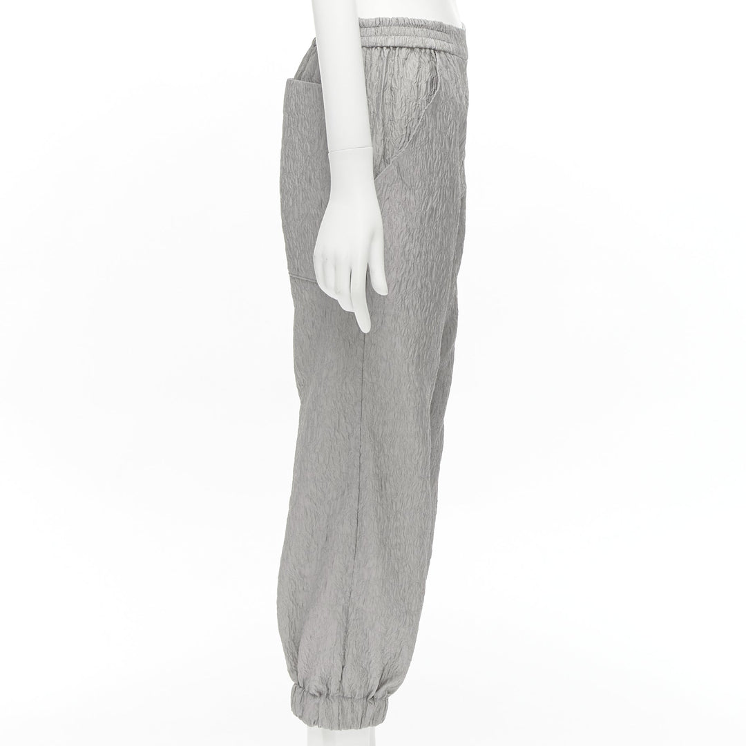 CECILIE BAHNSEN Jackson grey matelasse cloque cargo track pants UK6 XS
