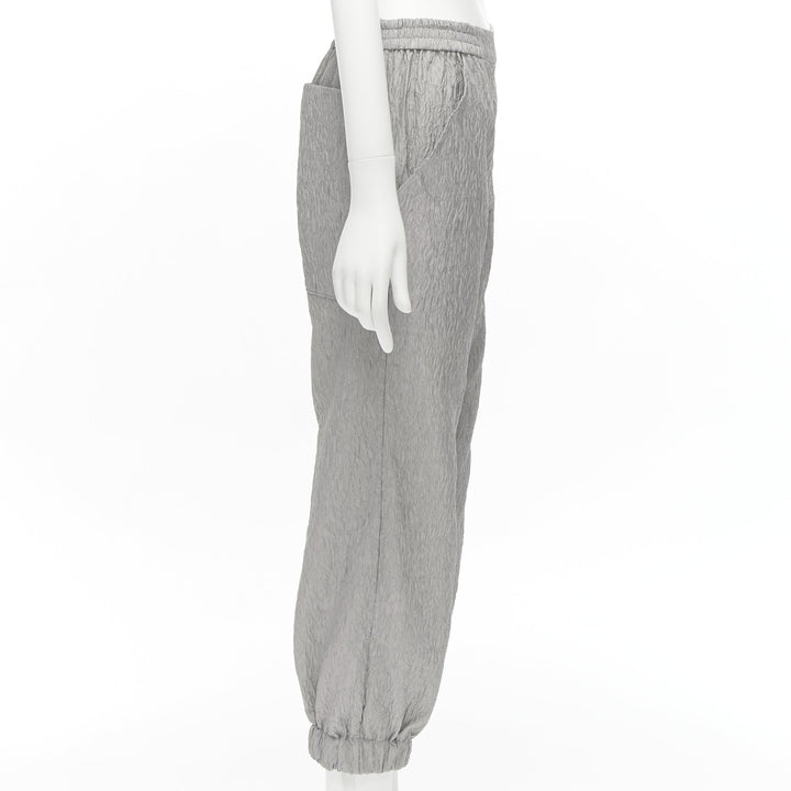 CECILIE BAHNSEN Jackson grey matelasse cloque cargo track pants UK6 XS