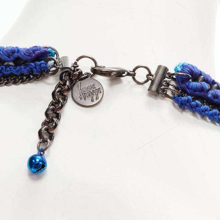 VANESSA ARIZAGA blue rope chain colorful charm skull dice necklace