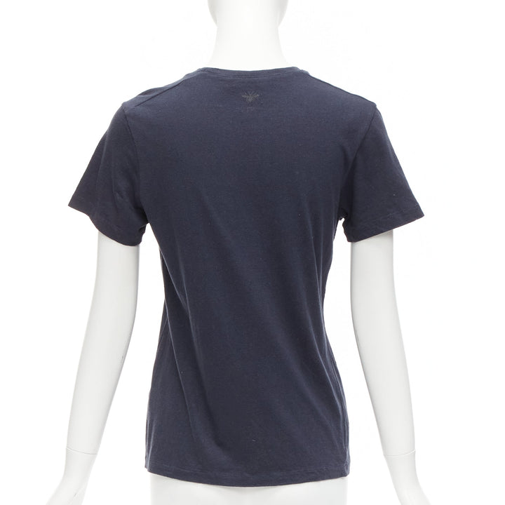 CHRISTIAN DIOR WE Should All Be Feminists washed navy cotton linen tshirt XS
