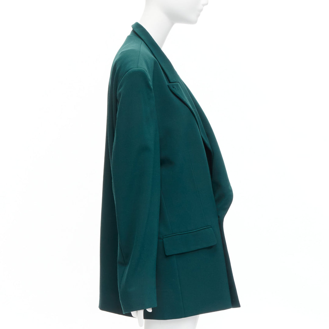 VETEMENTS 2019 forest green logo patch back oversized double-breasted blazer XS
