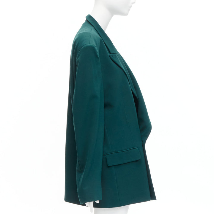 VETEMENTS 2019 forest green logo patch back oversized double-breasted blazer XS