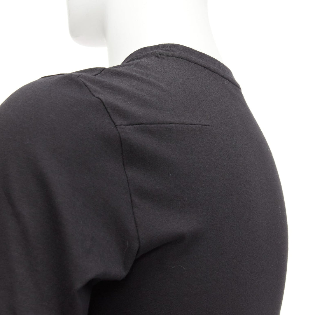 DIOR HOMME black cotton gold bee embroidered fitted tshirt XXS