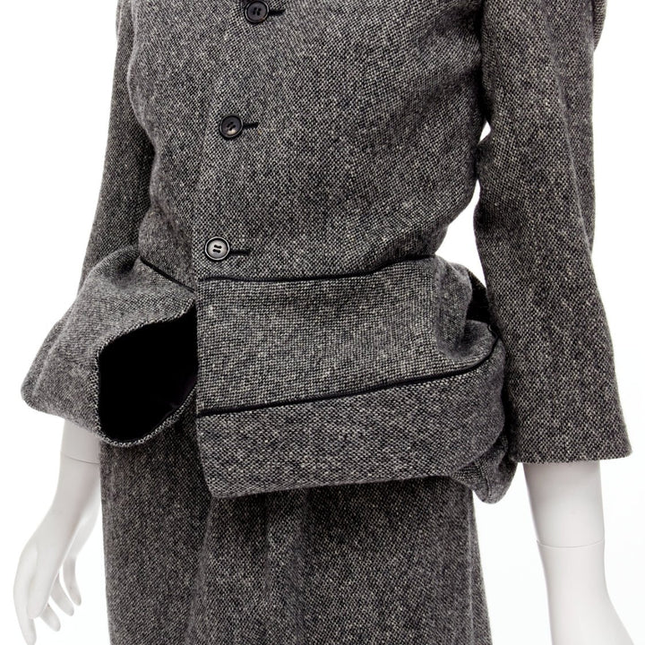 rare JUNYA WATANABE 1999 Vintage grey tweed convertible blazer dress look S